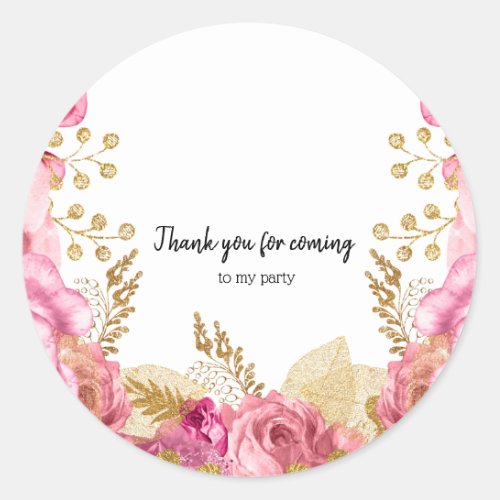 Modern Glam Chic Flowers for all occasions Classic Round Sticker