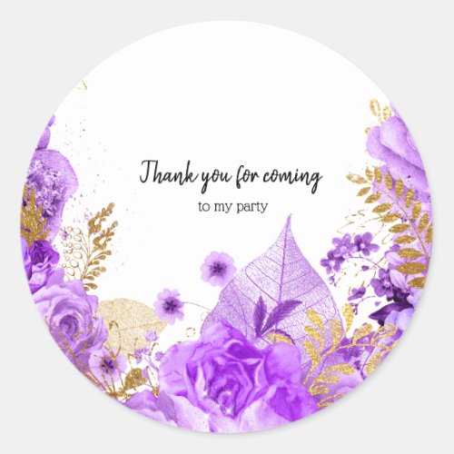 Modern Glam Chic Flowers for all occasions Classic Round Sticker