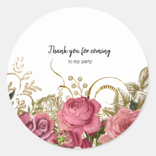 Modern Glam Chic Flowers for all occasions Classic Round Sticker