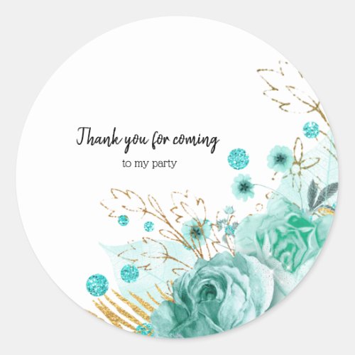 Modern Glam Chic Flowers for all occasions Classic Round Sticker