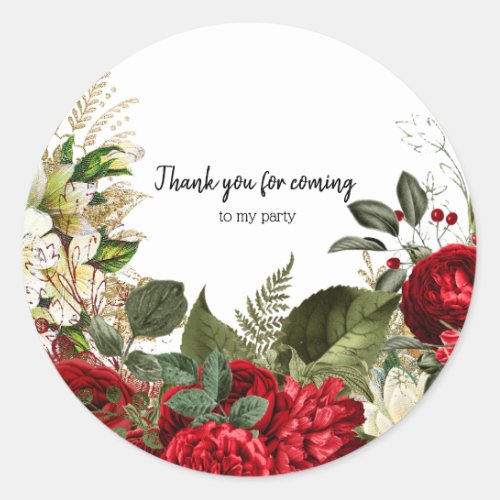 Modern Glam Chic Flowers for all occasions Classic Round Sticker