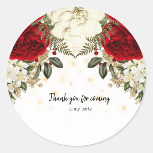 Modern Glam Chic Flowers for all occasions Classic Round Sticker