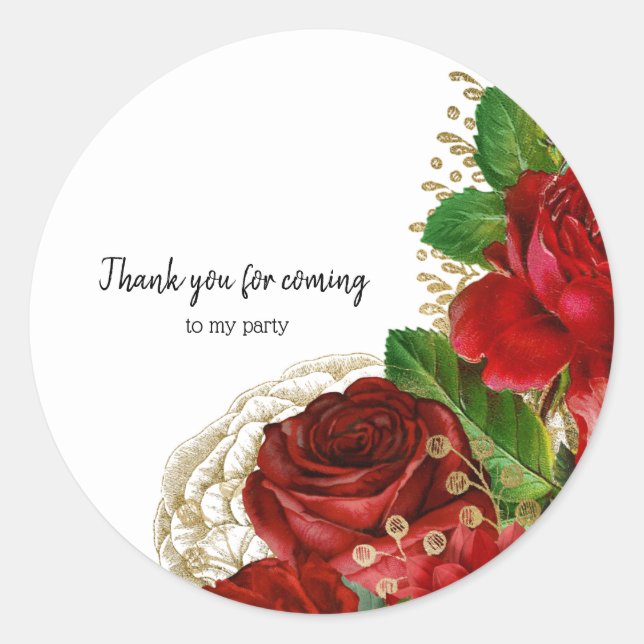Modern Glam Chic Flowers for all occasions Classic Round Sticker (Front)