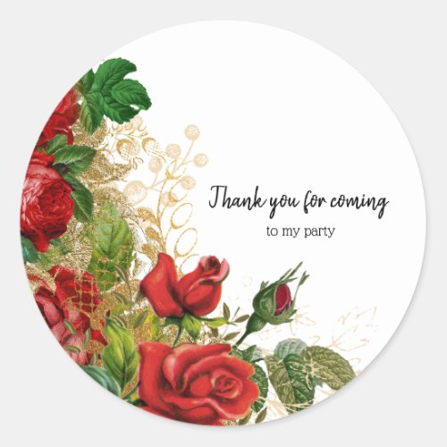 Modern Glam Chic Flowers for all occasions Classic Round Sticker