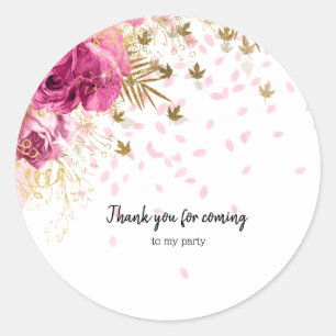 Modern Glam Chic Flowers for all occasions Classic Round Sticker