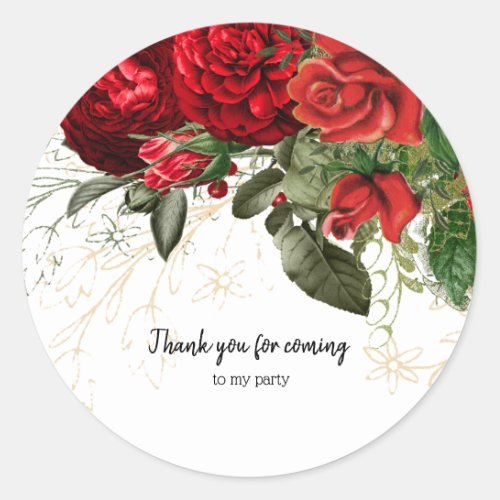 Modern Glam Chic Flowers for all occasions Classic Round Sticker