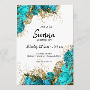 Modern Glam Chic Flowers for all occasions Invitation