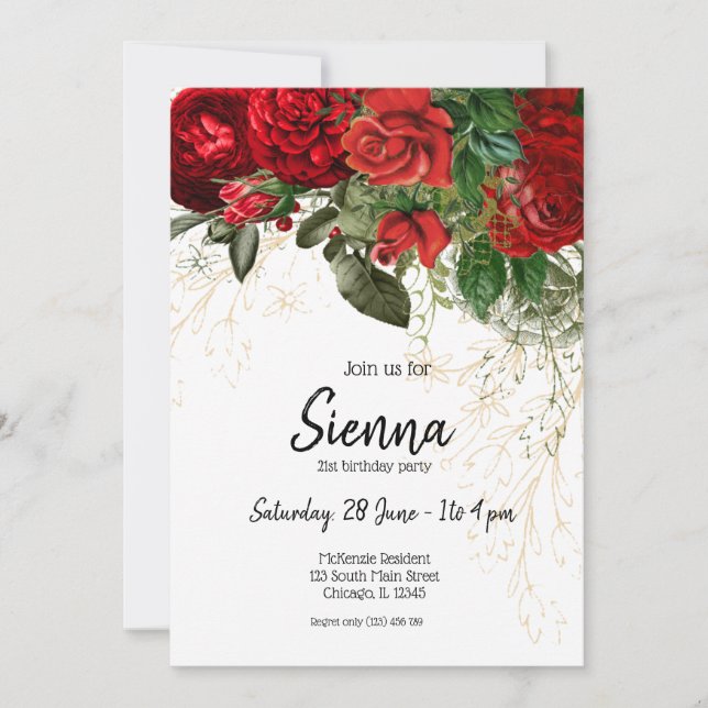 Modern Glam Chic Flowers for all occasions Invitation (Front)