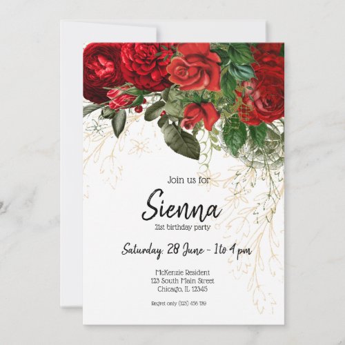 Modern Glam Chic Flowers for all occasions Invitation