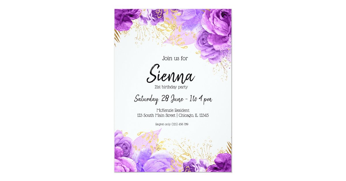 Modern Glam Chic Flowers for all occasions Invitation | Zazzle.com