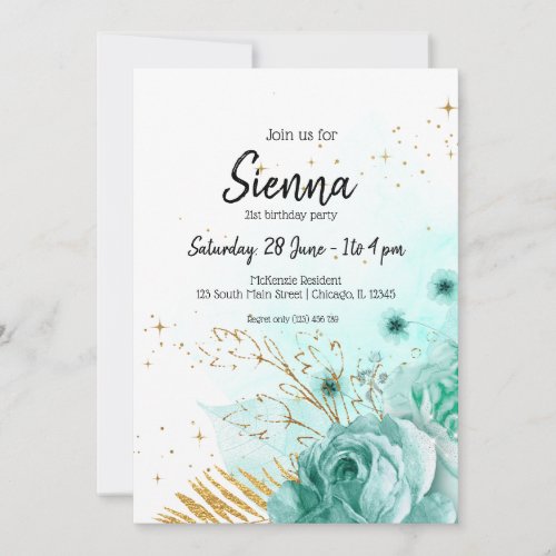 Modern Glam Chic Flowers for all occasions Invitation