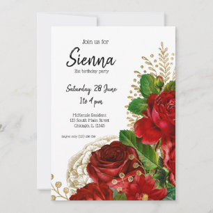 Modern Glam Chic Flowers for all occasions Invitation