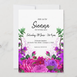 Modern Glam Chic Flowers for all occasions Invitation