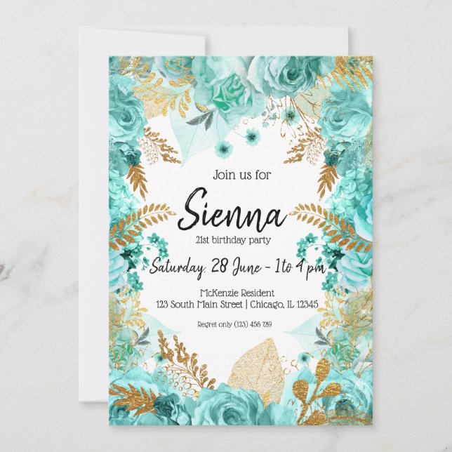 Modern Glam Chic Flowers for all occasions Invitation (Front)