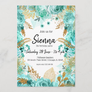 Modern Glam Chic Flowers for all occasions Invitation