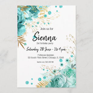 Modern Glam Chic Flowers for all occasions Invitation