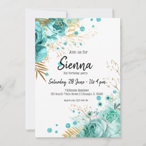 Modern Glam Chic Flowers for all occasions Invitation