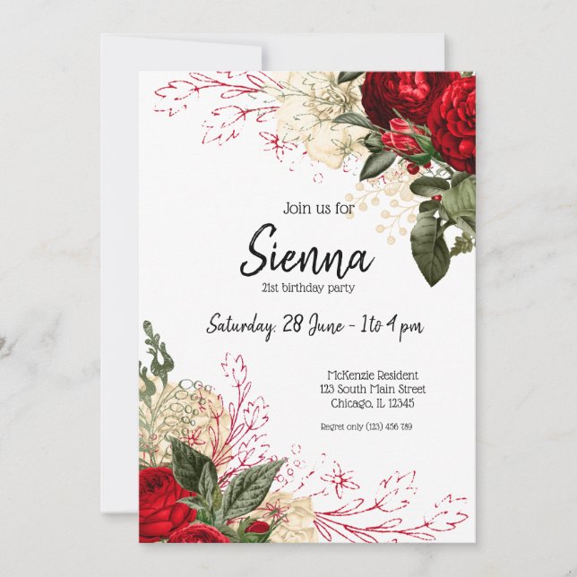Modern Glam Chic Flowers for all occasions Invitation (Front)
