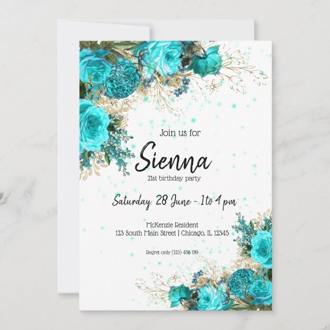 Modern Glam Chic Flowers for all occasions Invitation (Front)