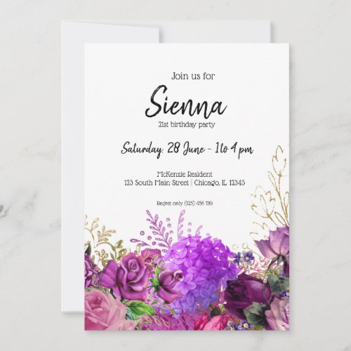 Modern Glam Chic Flowers for all occasions Invitation