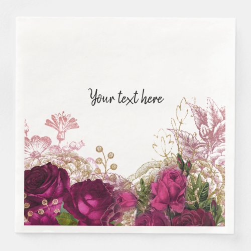 Modern Glam Chic Flowers for all occasions Paper Dinner Napkins
