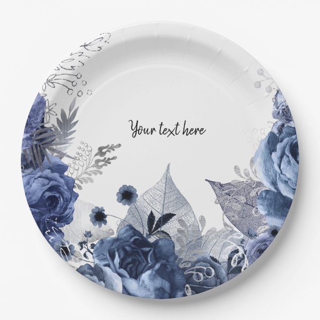 Modern Glam Chic Flowers for all occasions Paper Plates (Front)