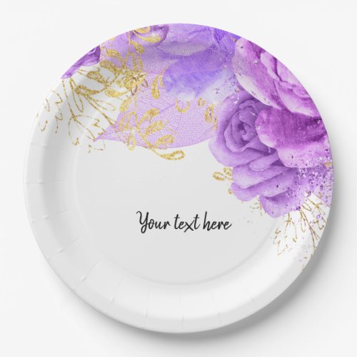 Modern Glam Chic Flowers for all occasions Paper Plates