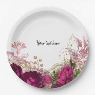 Modern Glam Chic Flowers for all occasions Paper Plates