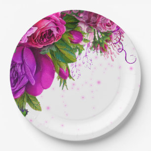 Modern Glam Chic Flowers for all occasions Paper Plates
