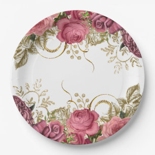 Modern Glam Chic Flowers for all occasions Paper Plates