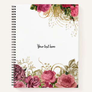 Modern Glam Chic Flowers Notebook