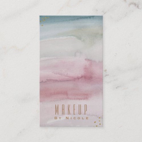 Modern Glam Dreamy Watercolor Gold Eleagnt Chic Business Card
