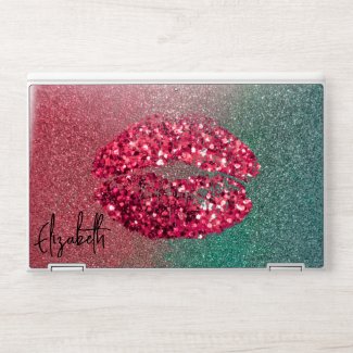 Modern Glam Glittery Kiss Lipstick Imprint 