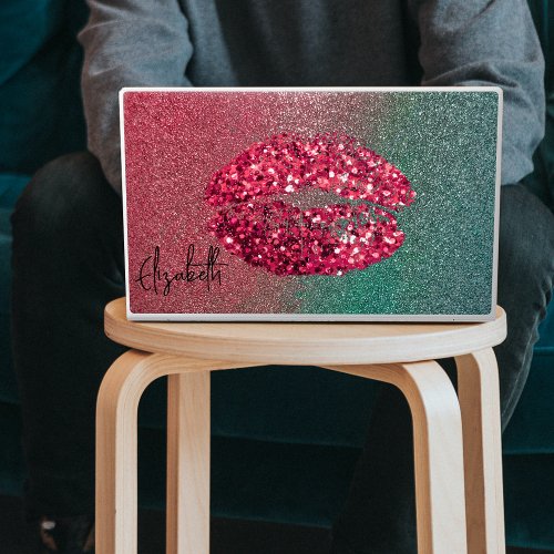 Modern Glam Glittery Kiss Lipstick Imprint  HP Laptop Skin