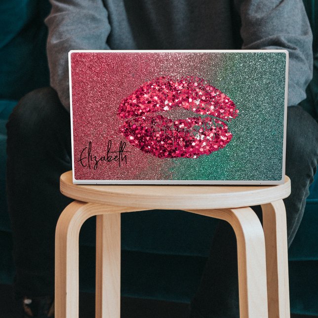 Modern Glam Glittery Kiss Lipstick Imprint  HP Laptop Skin (Creator Uploaded)