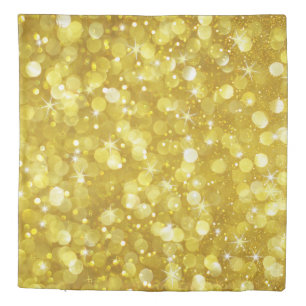 Modern Glam Gold Bokeh Glitter Duvet Cover