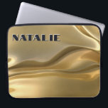 Modern Glam Gold Foil Monogram Laptop Sleeve<br><div class="desc">This unique laptop sleeve case features a background of three dimensional gold liquid foil. It radiates glamour! Add a name to personalize it. Makes a great gift. Created by Simply Farmhouse Press.</div>
