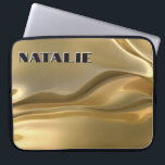 Modern Glam Gold Foil Monogram Laptop Sleeve<br><div class="desc">This unique laptop sleeve case features a background of three dimensional gold liquid foil. It radiates glamour! Add a name to personalize it. Makes a great gift. Created by Simply Farmhouse Press.</div>