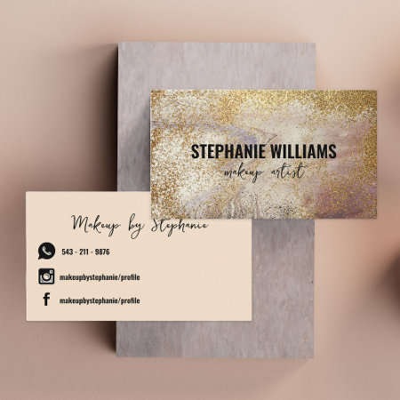 Modern Glam Gold Glitter On Beige Marble Paint