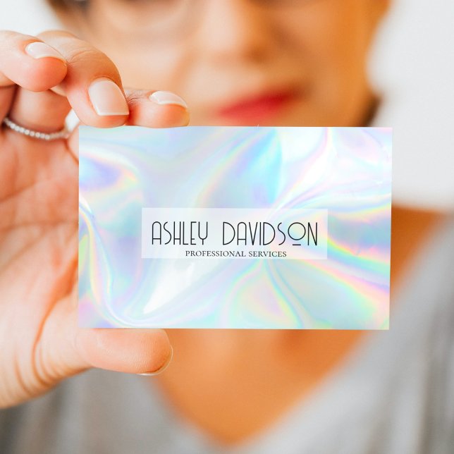 Modern Glam Holographic Business Cards (Creator Uploaded)