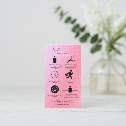 Modern Glam Iridescent Sparkle Candle Care    Busi Business Card