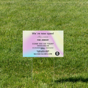 Modern Glam Iridescent Sparkle Holographic Sign