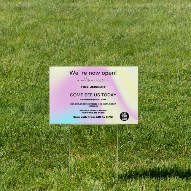 Modern Glam Iridescent Sparkle Holographic Sign (Insitu)