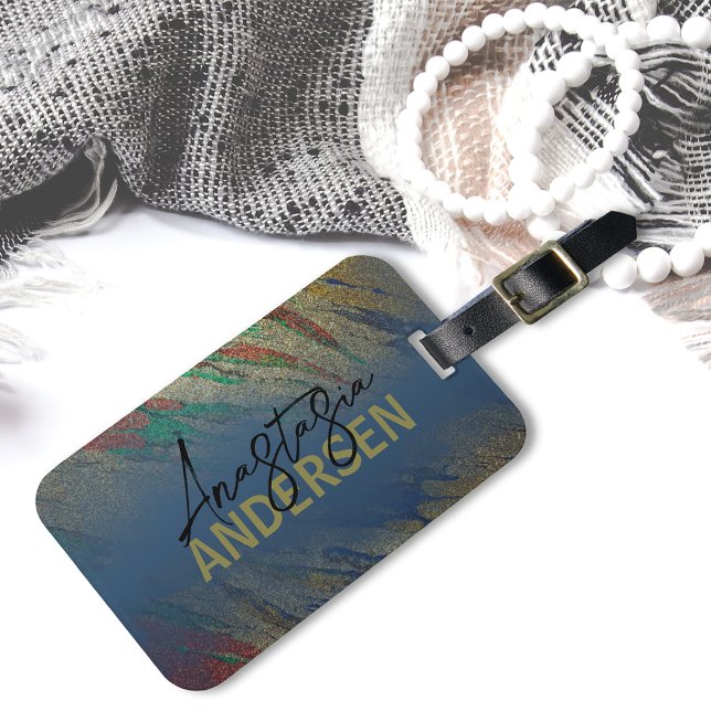 Modern Glam Luxury Stylish Abstract Glitter Luggage Tag (Creator Uploaded)