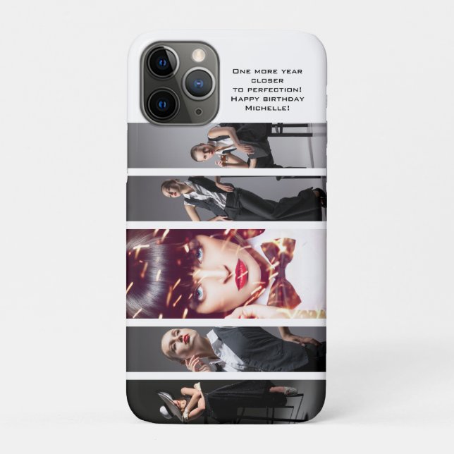 Modern Glam Preppy Photo Collage Case-Mate iPhone Case (Back)