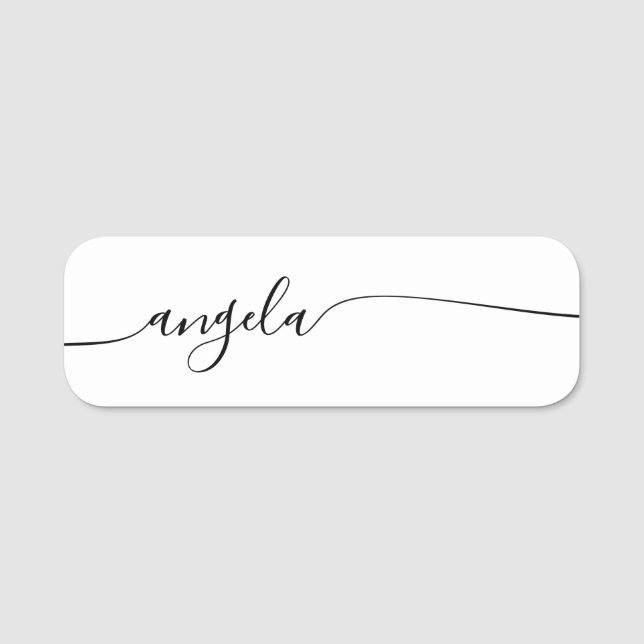 Modern Glam Signature Script Name Tag (Front)