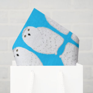 Modern glam snow owl tissue paper