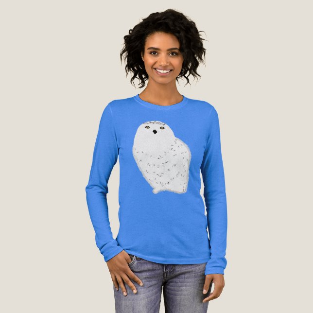 Modern glam snow owl Tri-Blend shirt (Full Front)