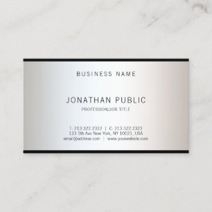 Modern Glam Stylish Design Professional Top Plain Business Card