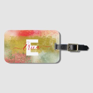 Modern Glam Trendy Abstract Calligraphy Script  Luggage Tag